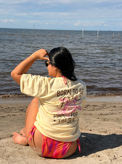 Camiseta Amarillo Mantequilla Tortuga Marina Born to Be Free