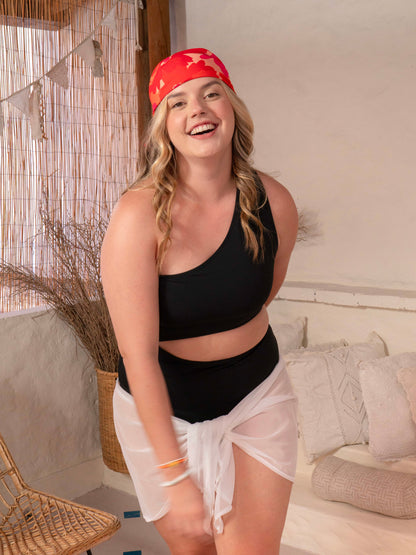 Salida de Baño Corta Blanca Mujer – Pareo Blanco Translúcido Clásico