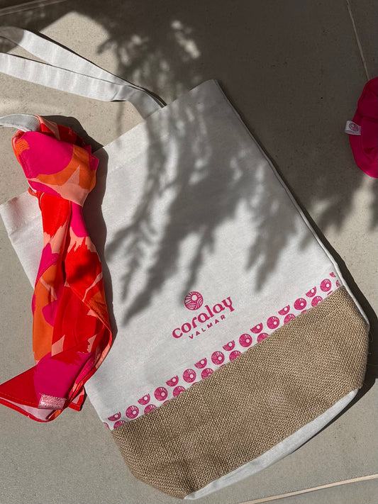 Tote Bag Coralay Valmar – Bolsa de Playa en Lino y Yute Natural