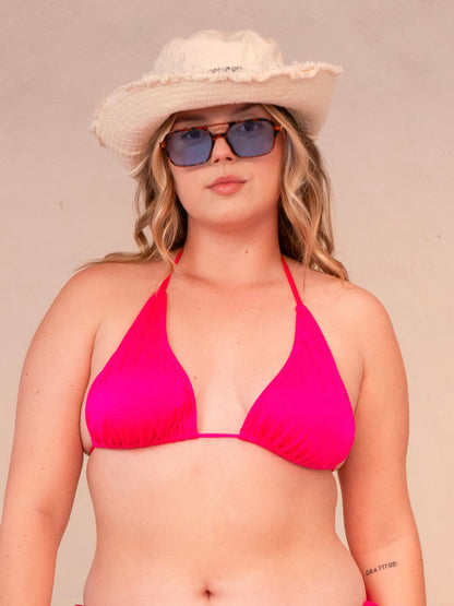 Bikini Fucsia Mujer Alma Libre – Top Triángulo y Panty Ajustable