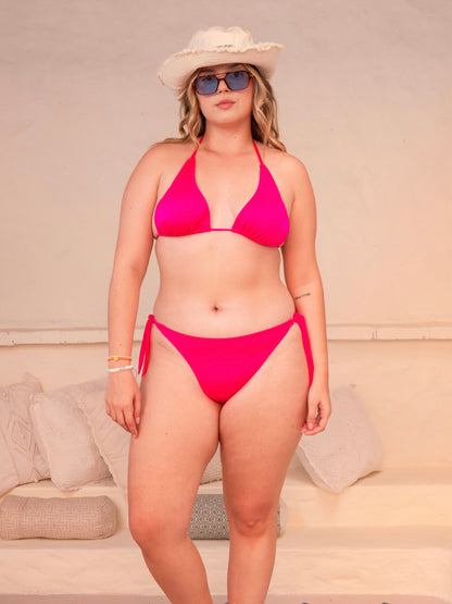 Bikini Fucsia Mujer Alma Libre – Top Triángulo y Panty Ajustable