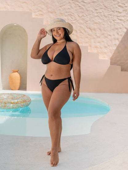 Bikini Negro Mujer Alma Libre – Top Triángulo y Panty Ajustable