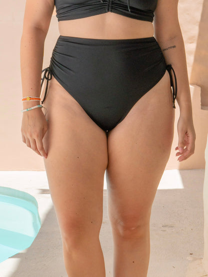 Bikini Negro Mujer Seguridad – Top Túnel Frontal y Panty Ajustable