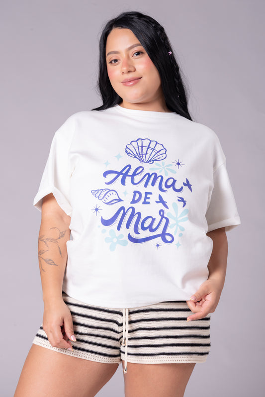 Camiseta Alma de Mar – Diseño Marino en Azul para Mujer
