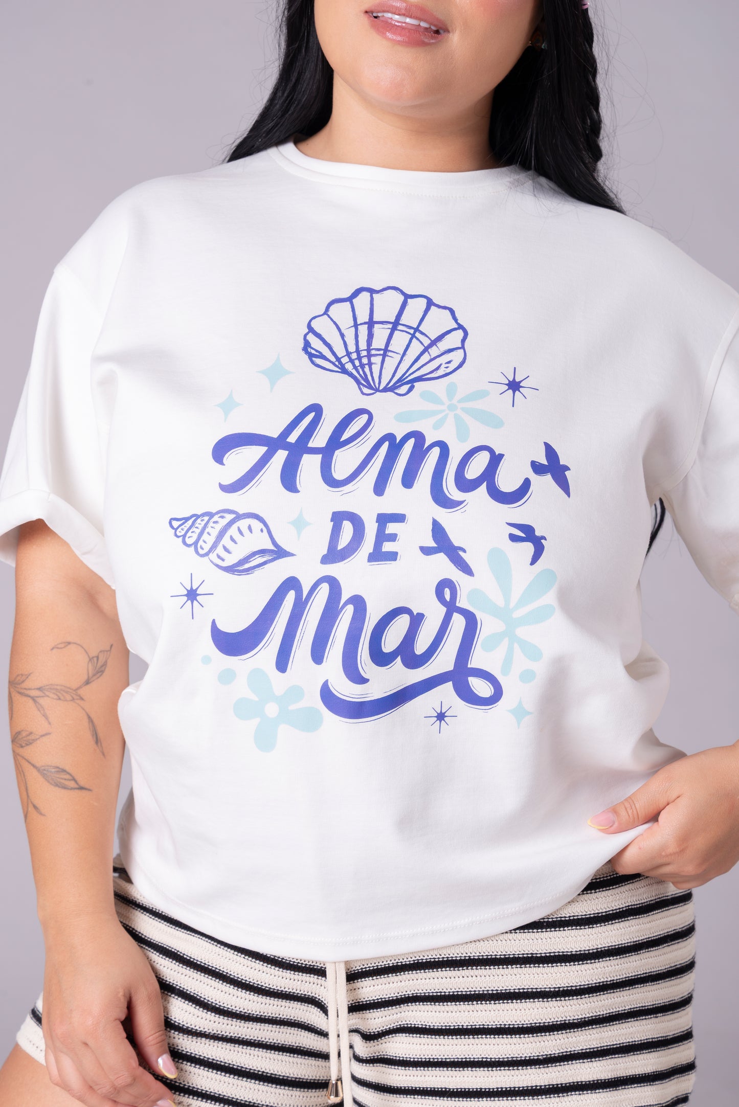 Camiseta Alma de Mar – Diseño Marino en Azul para Mujer